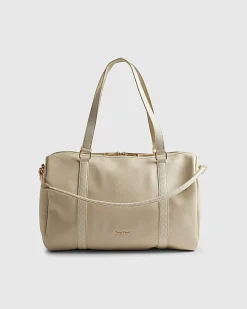 Cream Monogram Trim Soft Holdall