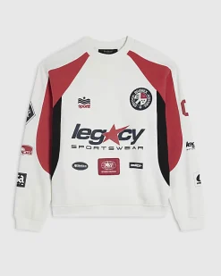 Cream Oversized Fit Legacy Sport Sweatshirt