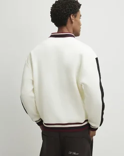 Cream Oversized Fit Legacy Blocked Rugby Top