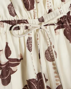 Cream Palm Print Jumpsuit