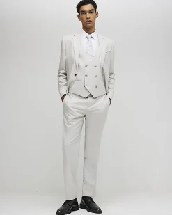 Cream Puppytooth Suit Waistcoat