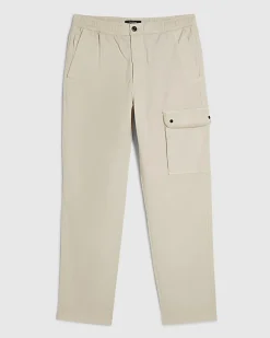 Cream Regular Fit Cargo Trousers