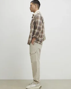 Cream Regular Fit Cargo Trousers