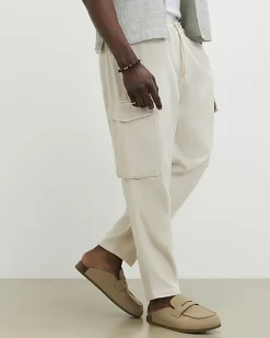 Cream Regular Fit Cargo Trousers