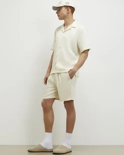 Cream Regular Fit Embroidered Script Shirt