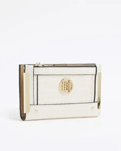 Cream RR Monogram Embossed Mini Purse