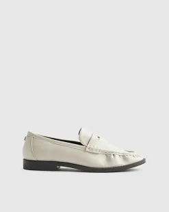 Cream Ruched Loafers