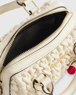 Cream Ruched Mini Bowler Bag Bundle