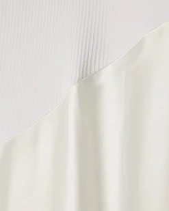 Cream Satin Hybrid Midi Dress