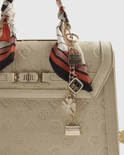 Cream Scarf Embossed Tote Bag Bundle