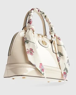 Cream Scarf Handle Cross Body Bag