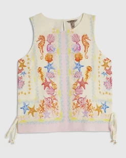 Cream Sea Print Tank Top
