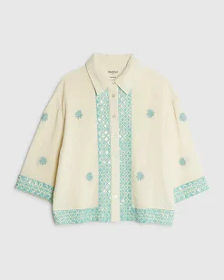 Cream Sequin Embellished Shirt