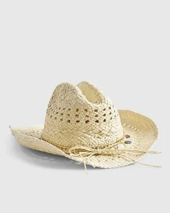 Cream Shell Charm Raffia Hat