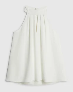Cream Sleeveless Halter Neck Blouse
