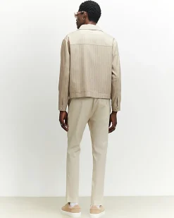 Cream Slim Fit Chino Trousers