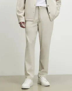 Cream Slim Fit Smart Joggers