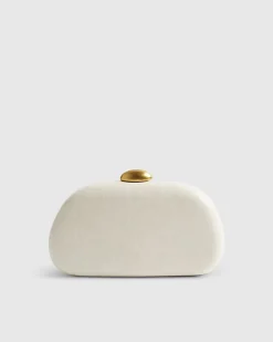 Cream Snake Clutch Bag