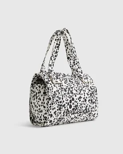 Cream Spot Print Winged Holdall Bag