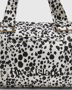 Cream Spot Print Winged Holdall Bag
