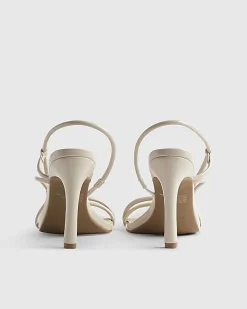 Cream Strappy Heeled Sandals
