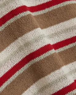 Cream Striped Knitted T-Shirt