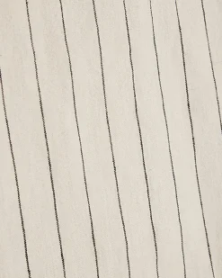 Cream Striped Linen Blend T-Shirt