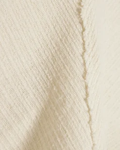 Cream Textured Grown On Neck Top