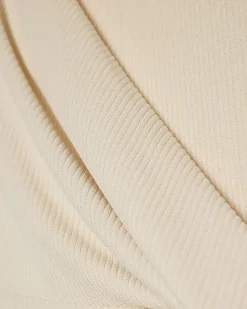 Cream Textured Knot Front Top