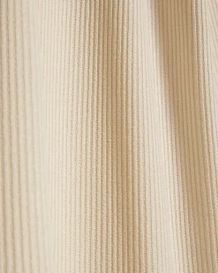 Cream Textured Wide Leg Trousers