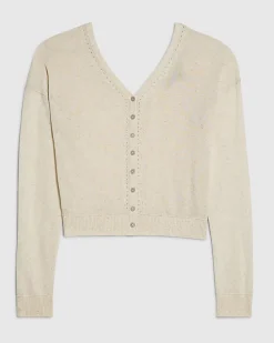 Cream V Neck Cardigan