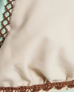 Cream Whipstitch Triangle Bikini Top