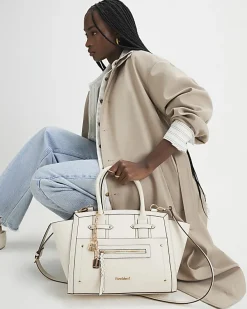 Cream Winged Panelled Tote Bag
