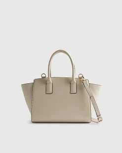 Cream Winged Panelled Tote Bag