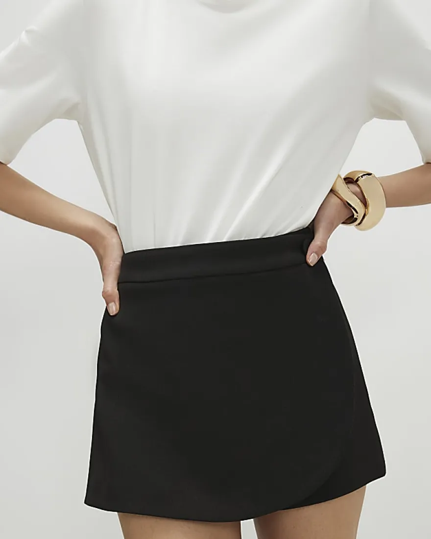 Dark Brown Wrap Skort
