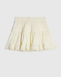 Girls Beige Lace Skirt