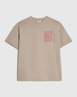 Girls Beige Love Love Love T-shirt