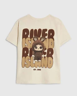 Girls Beige Monster T-Shirt