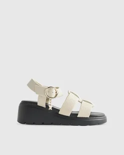 Girls Beige Wedge Sandals