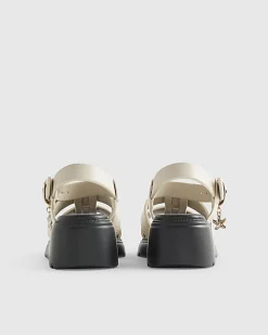 Girls Beige Wedge Sandals