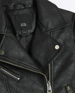 Girls Black Biker Jacket