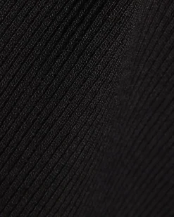 Girls Black Bow Ruffle Trim Knitted T-Shirt