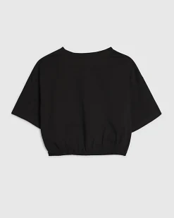 Girls Black Cool Vibes Print T-shirt