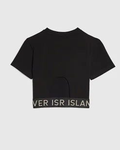 Girls Black Cut Out Top