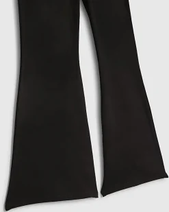 Girls Black Foldover Flare Leggings