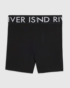 Girls Black Logo Waistband Mini Shorts