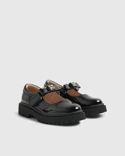 Girls Black Multiple Straps Mary Jane Shoes