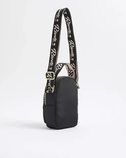 Girls Black Nylon RI Heart Cross Body Bag