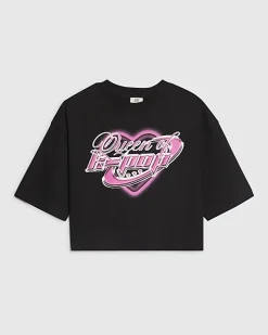 Girls Black Queen Of K-pop Boxy T-Shirt