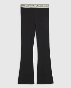 Girls Black RI Flared Leggings